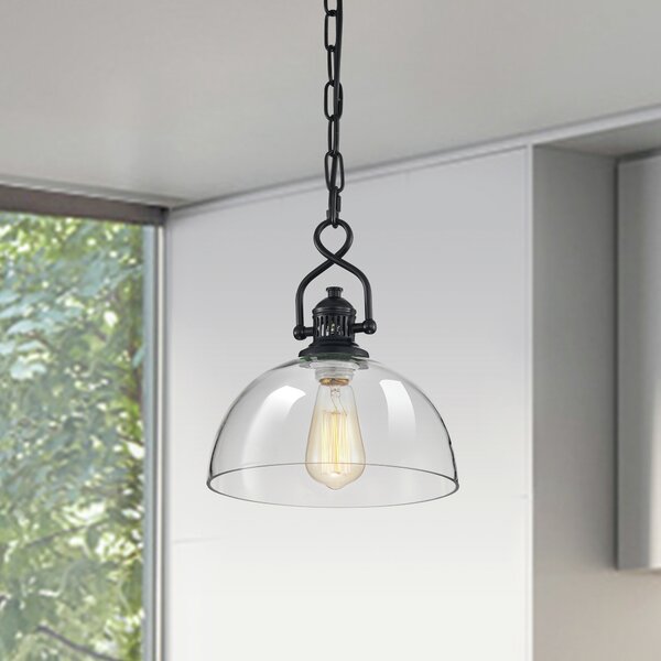 Gracie Oaks Huffine 1 Light Single Dome Pendant And Reviews Wayfair